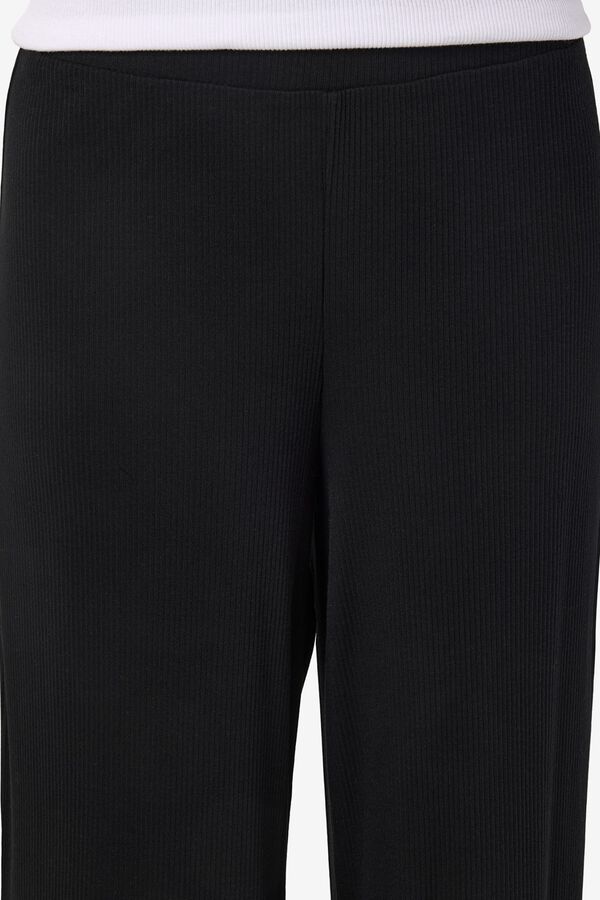 Noisy May Pantal&oacute;n wide leg de punto canal&eacute; negro
