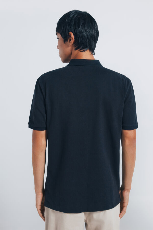 Springfield Essential regular fit piqué polo shirt black