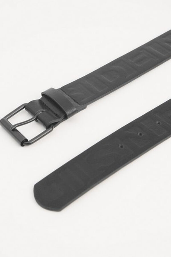 Springfield Embossed faux leather belt black