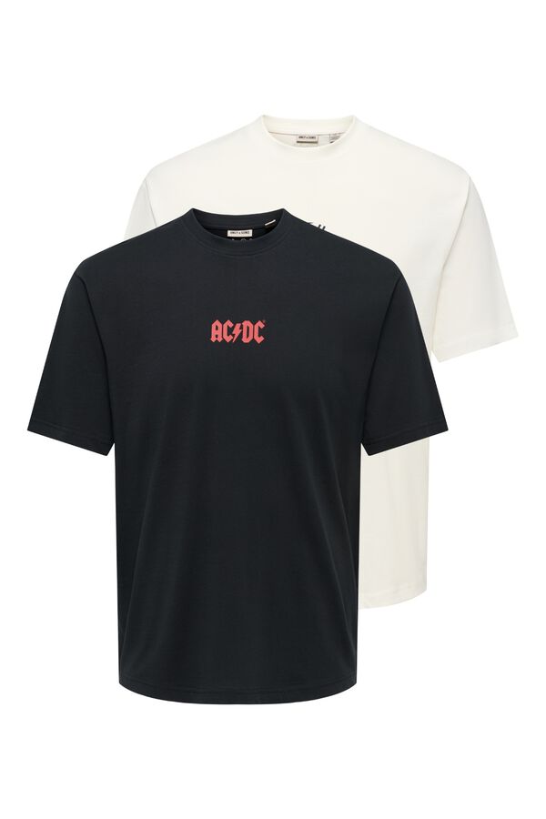 Only & Sons Pack 2 camisetas ACDC negro