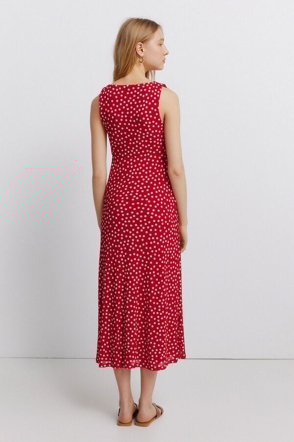 Springfield Tie-neck ruffle dress red