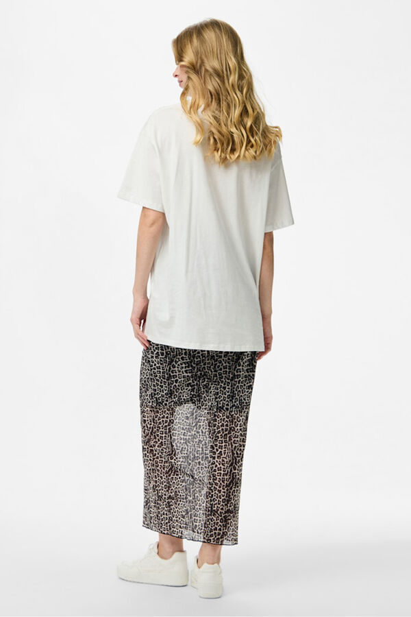 Pieces Animal print sheer skirt with lining sz&uuml;rke