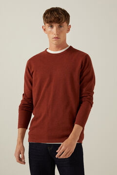 Springfield Essential jumper with elbow patches terracotta