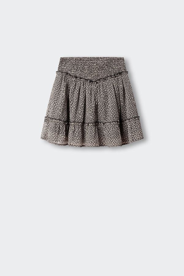 Springfield Kids Girls' animal print skirt grey