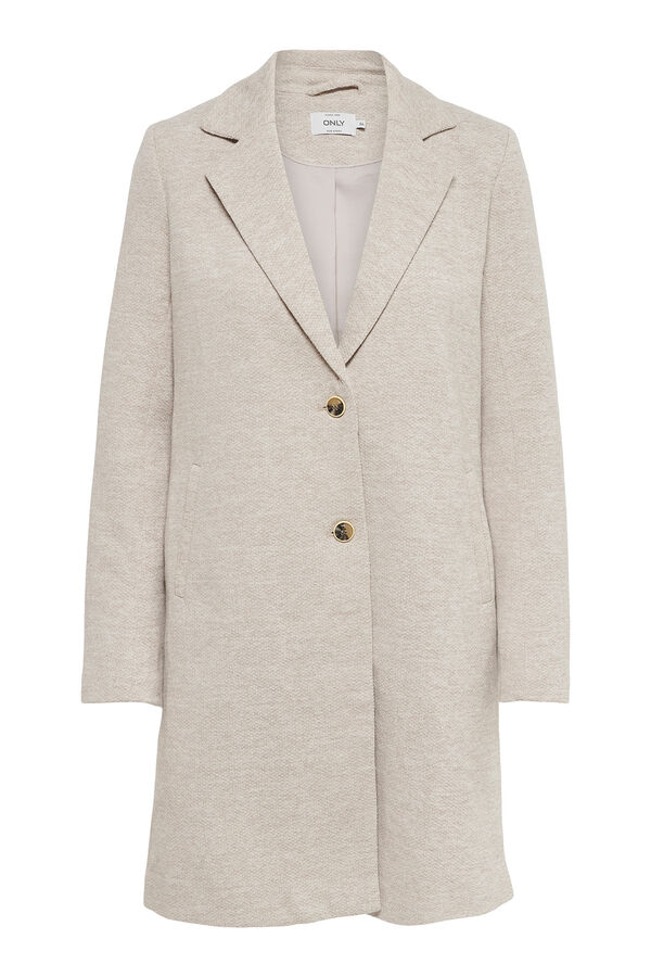 Only Sobretudo longo de pano cinzento