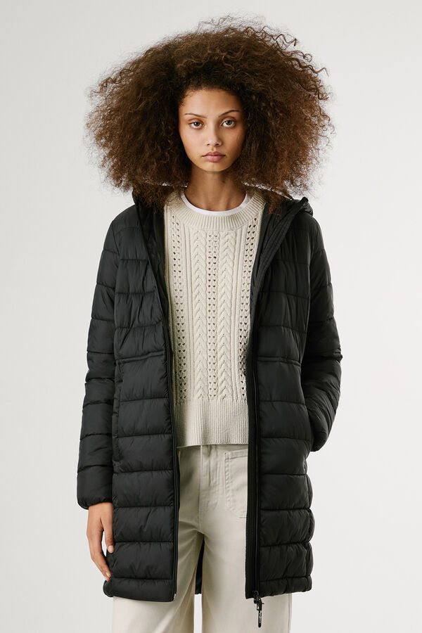 Pepe Jeans Long Padded Down Jacket Crna