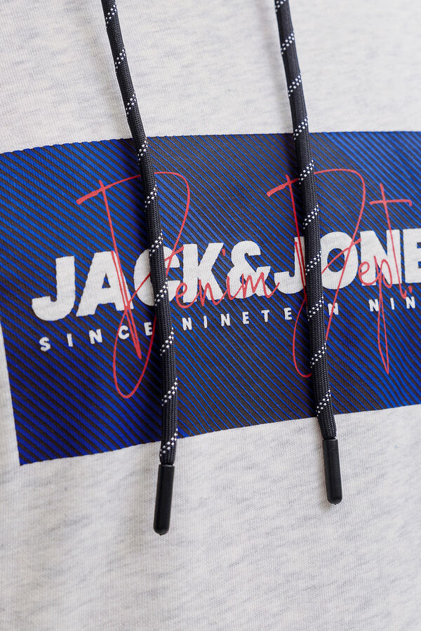 Jack & Jones Sudadera con capucha logo blanco