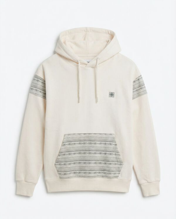 Springfield Sweat-shirt &agrave; capuche poche ethnique blanc