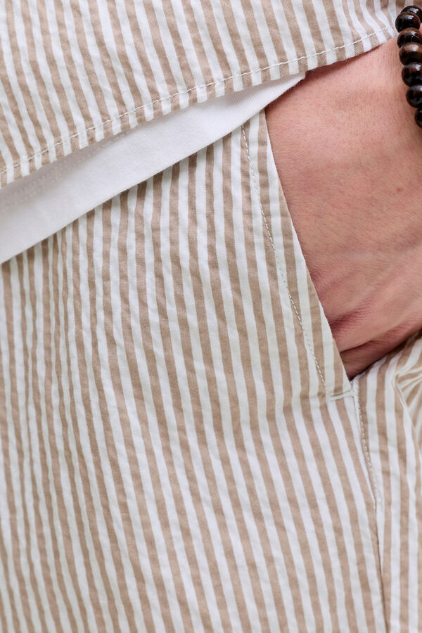Jack & Jones Striped seersucker Bermuda shorts nude