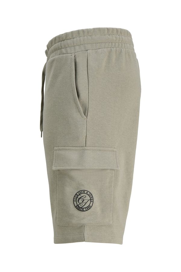 Jack & Jones Regular fit fleece cargo Bermuda shorts grey