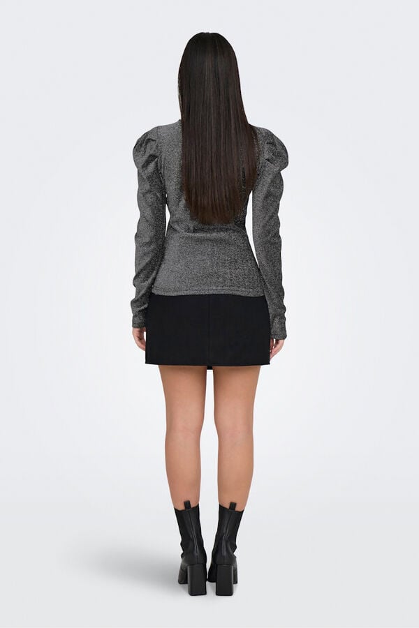 Only Blusa con glitter gris