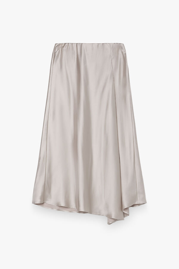 Balmohk Asymmetric satin-finish skirt pink