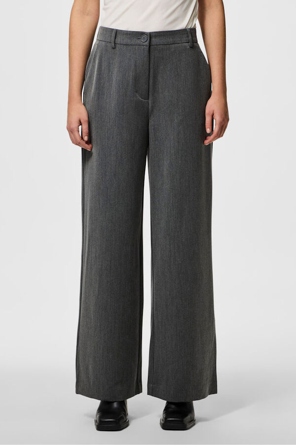 Pieces Pantal&oacute;n traje wide gris