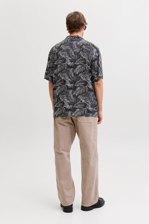 Jack & Jones Relaxed Fit Viskose-Hemd Schwarz