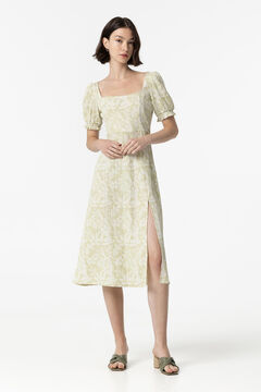 Springfield Textured dress with back opening green water