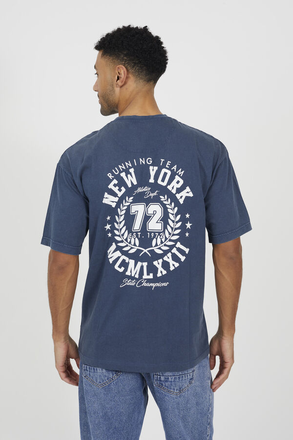 Brave Soul Printed short sleeve T-shirt blue