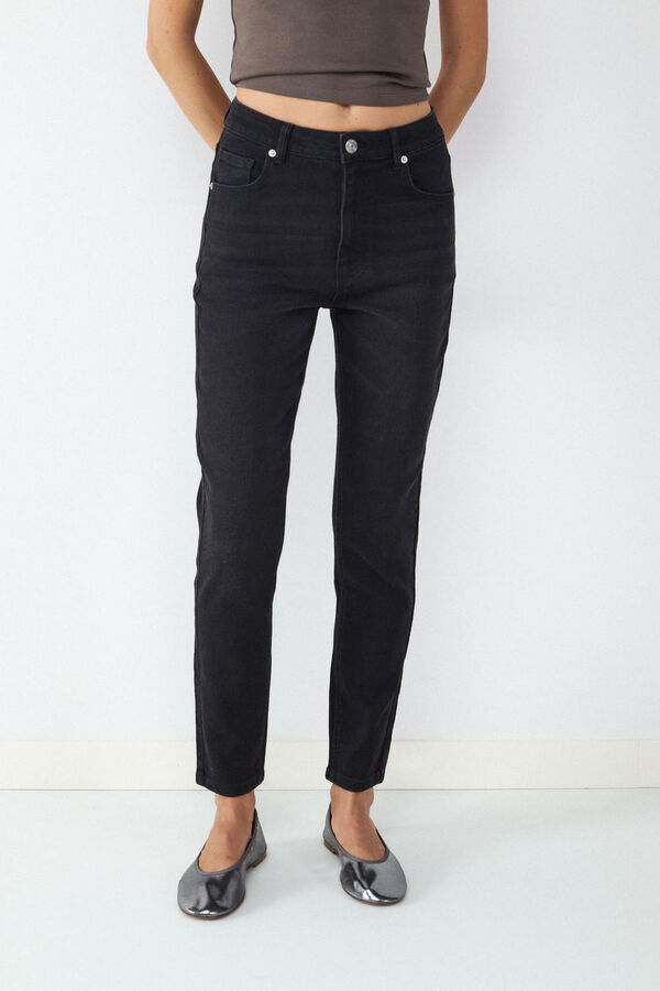 Balmohk Cal&ccedil;a jeans skinny de cintura alta preto