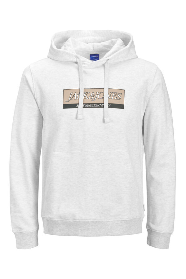 Jack & Jones Sudadera con capucha y logo frontal blanco