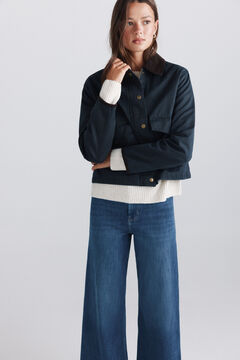 Springfield Chaqueta corta encerada cuello pana