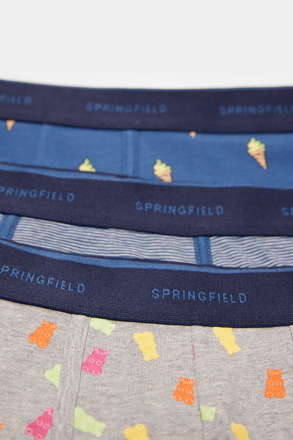 Springfield 3-pack printed boxers blue