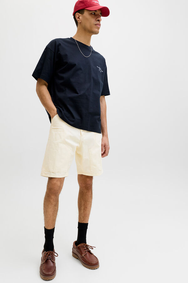 Jack & Jones Bermuda relaxed de algod&oacute;n blanco