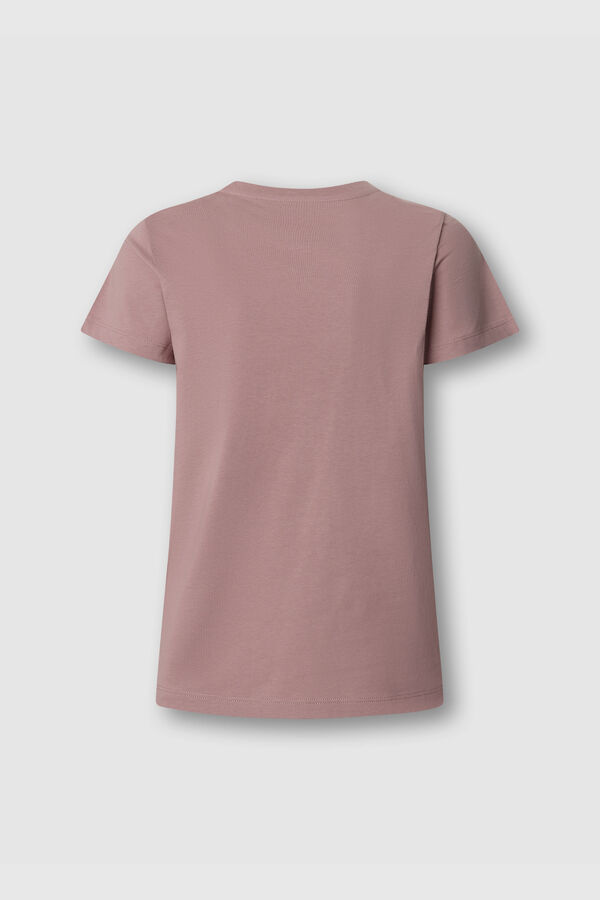 Pepe Jeans T-shirt b&aacute;sica de manga curta rosa