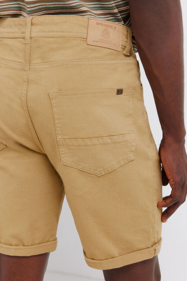 Springfield Washed 5-pocket slim fit Bermuda shorts brown