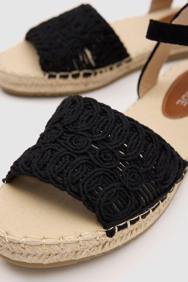 Springfield Openwork crochet jute sandal black