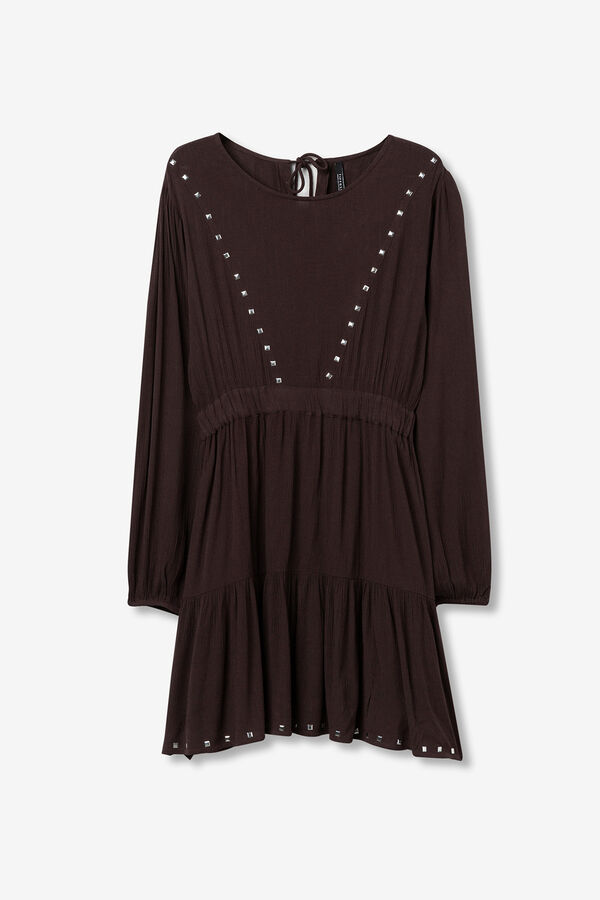 Tiffosi Dress with Metallic Details Braon