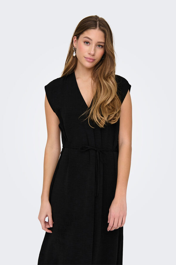 JDY Vestido midi fluido negro
