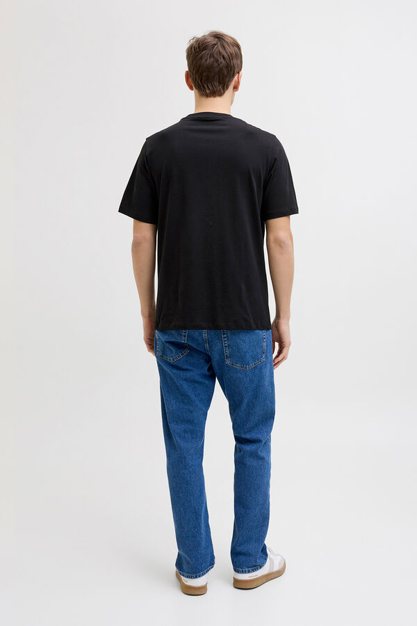 JJ REBEL kurz&auml;rmelig T-Shirt mit schlichtem Logo Schwarz