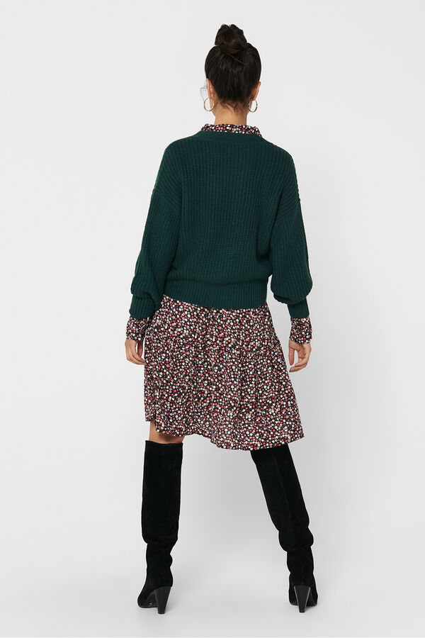 JDY Cardigan button fastening green