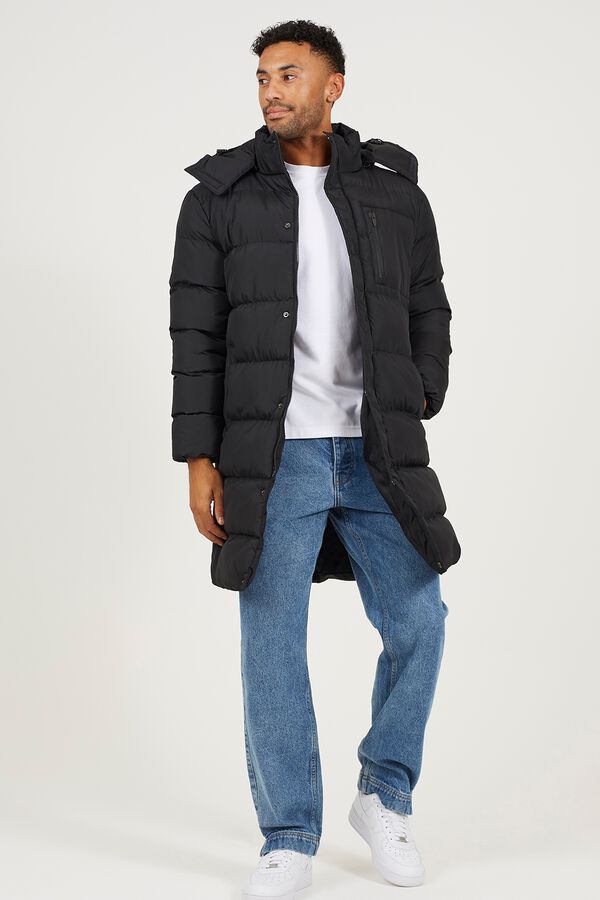 Brave Soul Puffer jacket with hood black