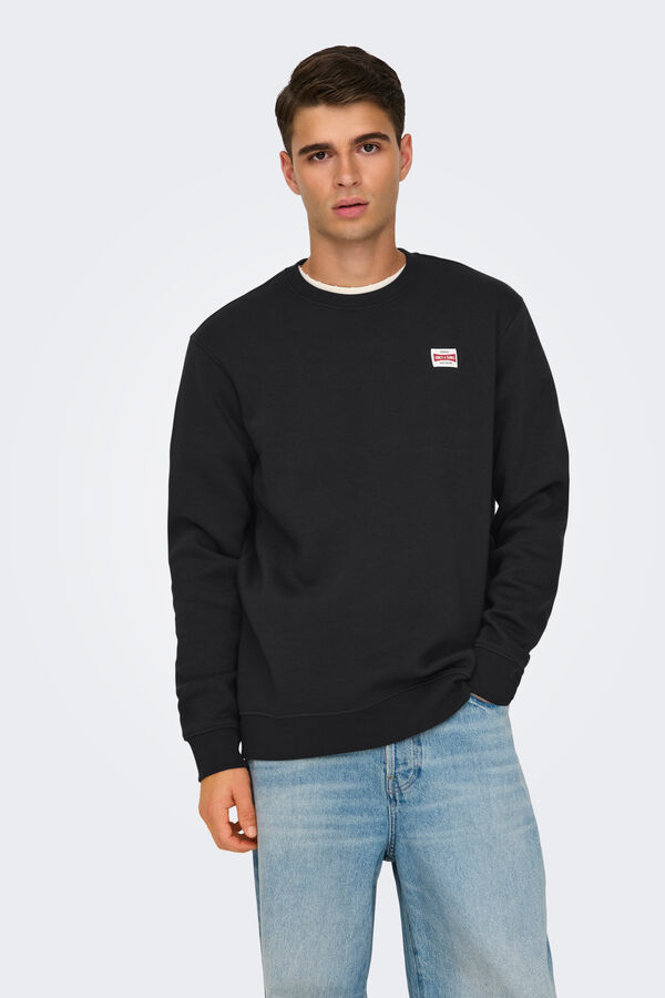 Only & Sons Sudadera cuello redondo negro