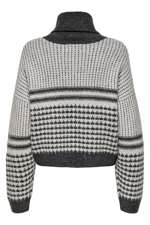 Only Jersey de punto cuello alto gris