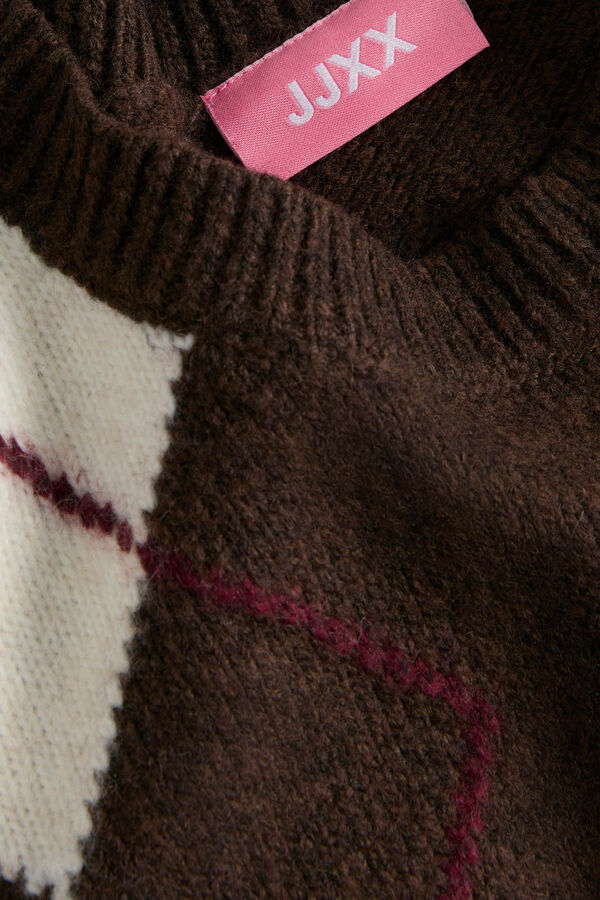 Jack & Jones Jersey de punto rombos marr&oacute;n