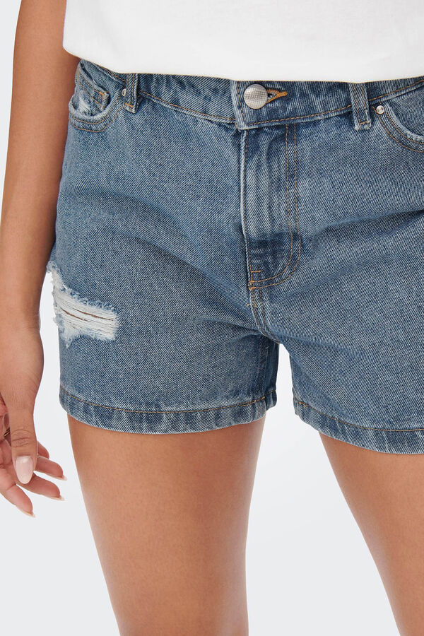 Only Mom fit denim shorts blue