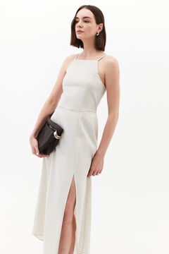 Oxxo Vestido maxi de cuello halter con abertura