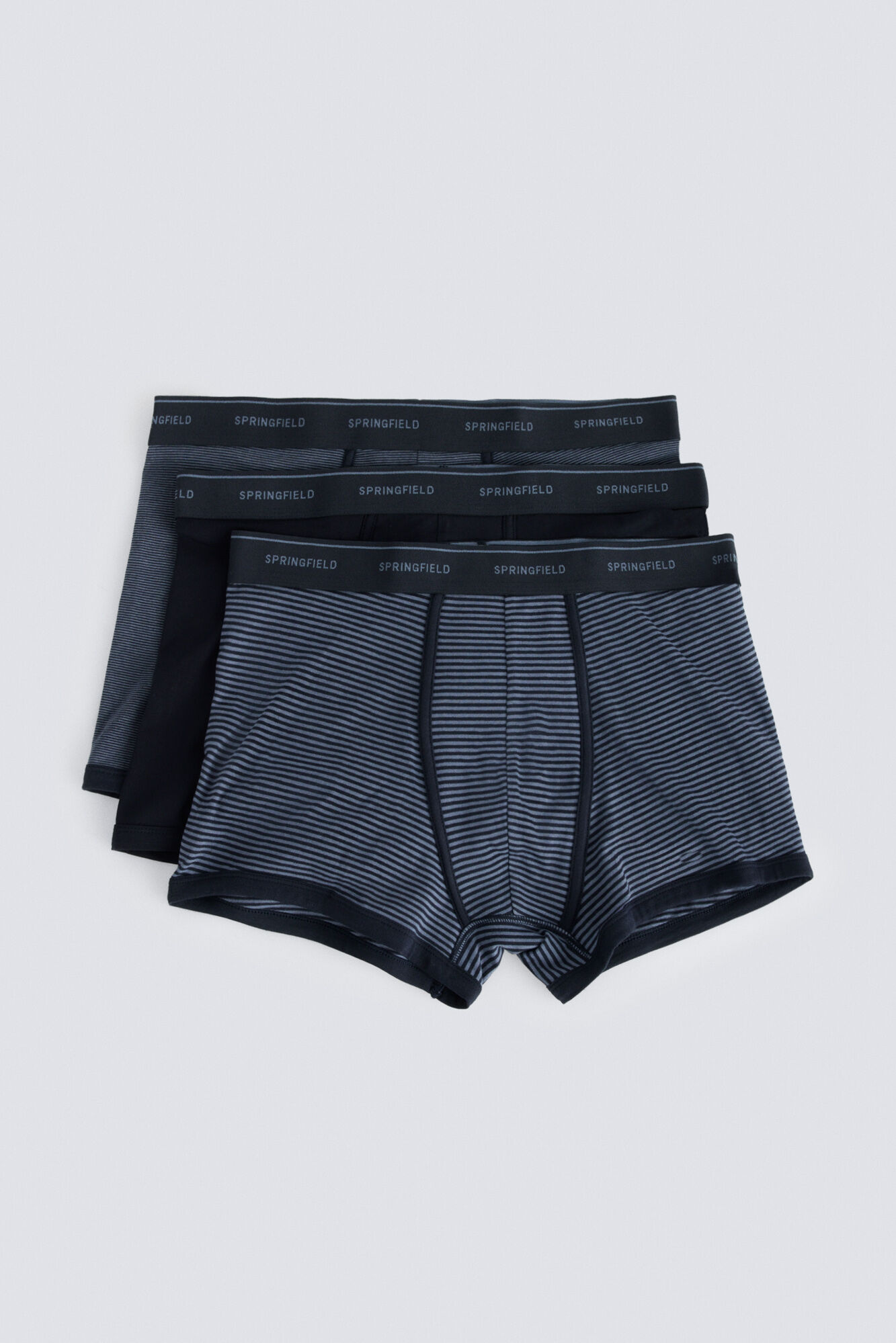 Springfield Blue striped 3 pack boxers