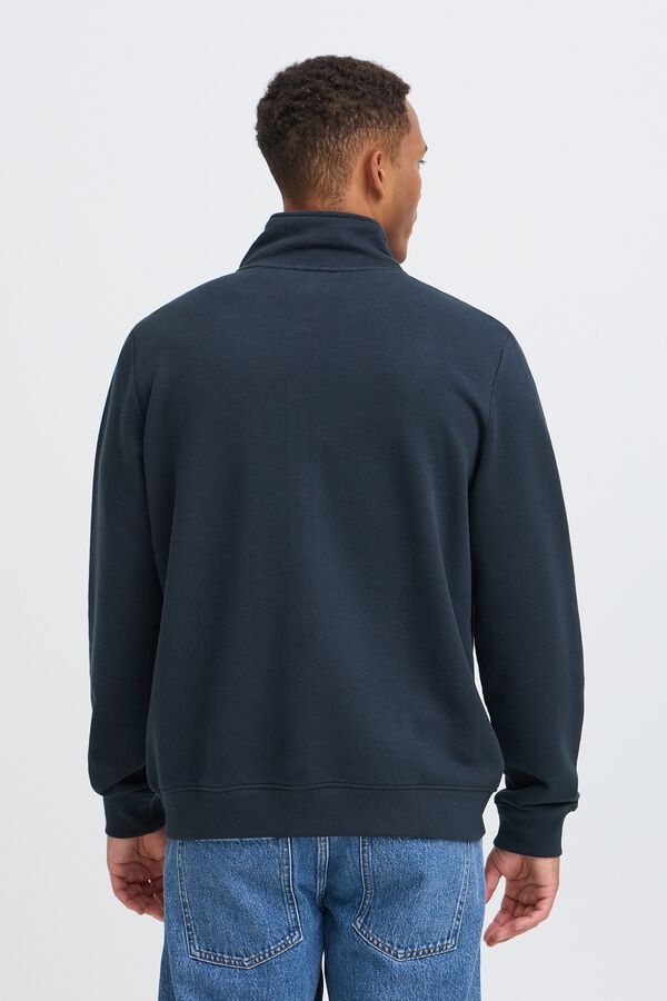 Blend Sudadera de cuello alto con cremallera azul