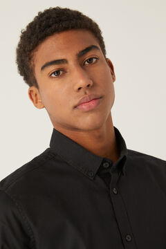 Springfield Chemise pinpoint stretch noir