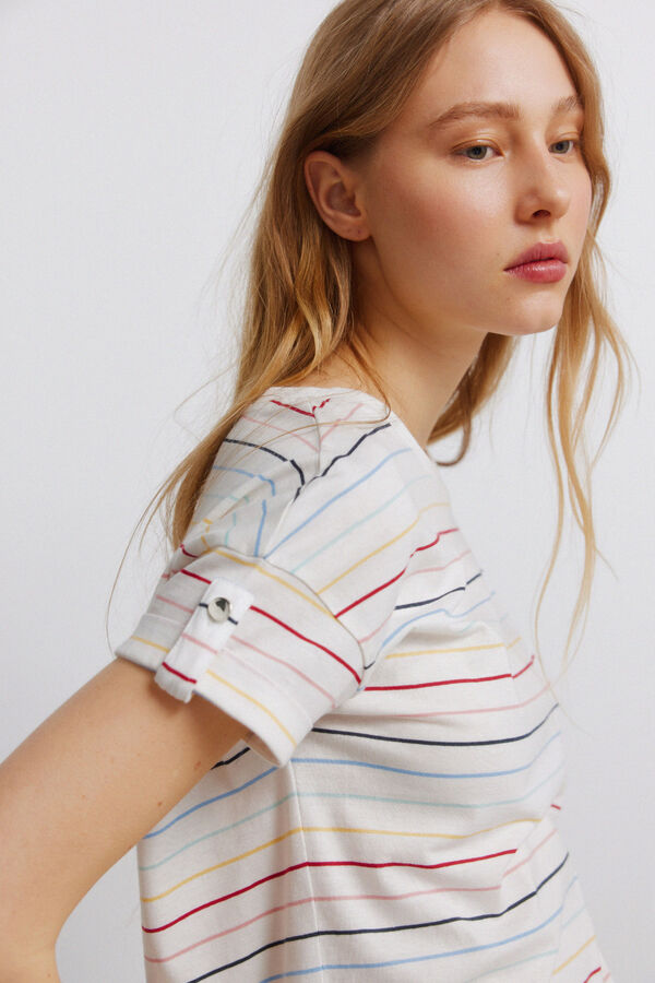 Springfield Striped short sleeve T-shirt brown