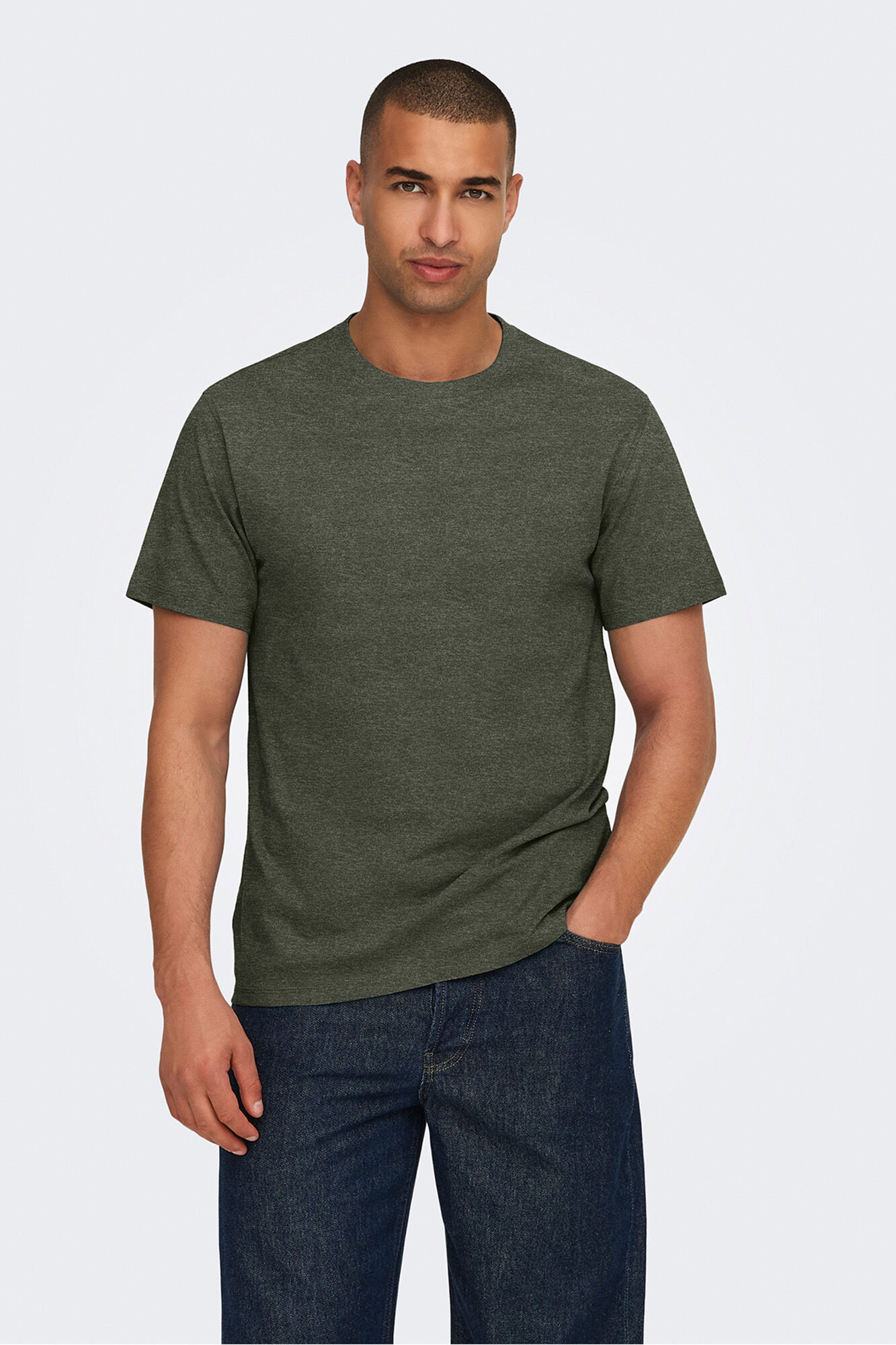 Only & Sons Basic-T-Shirt kurze &Auml;rmel