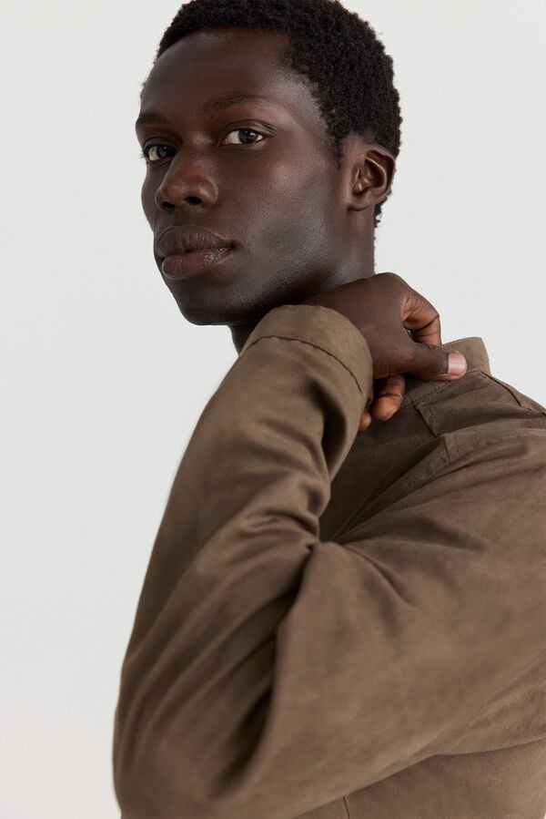 Springfield Faux suede jacket nude