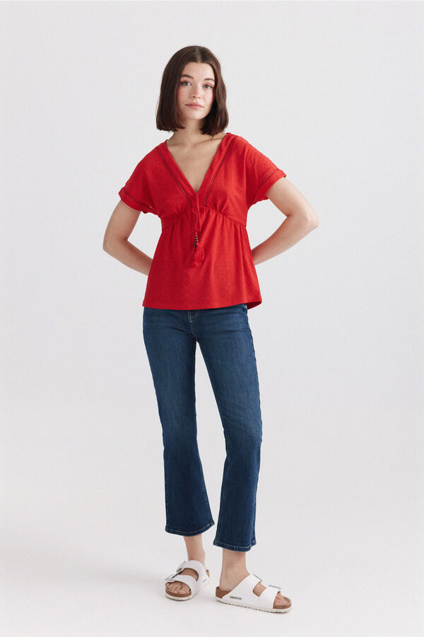 Springfield Vest top with ruffles burgundy