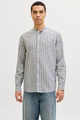 Jack & Jones Mandarin collar regular fit shirt grey