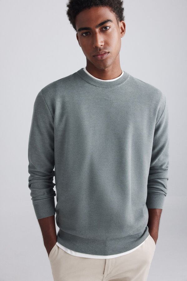 Springfield Structure knit jumper green