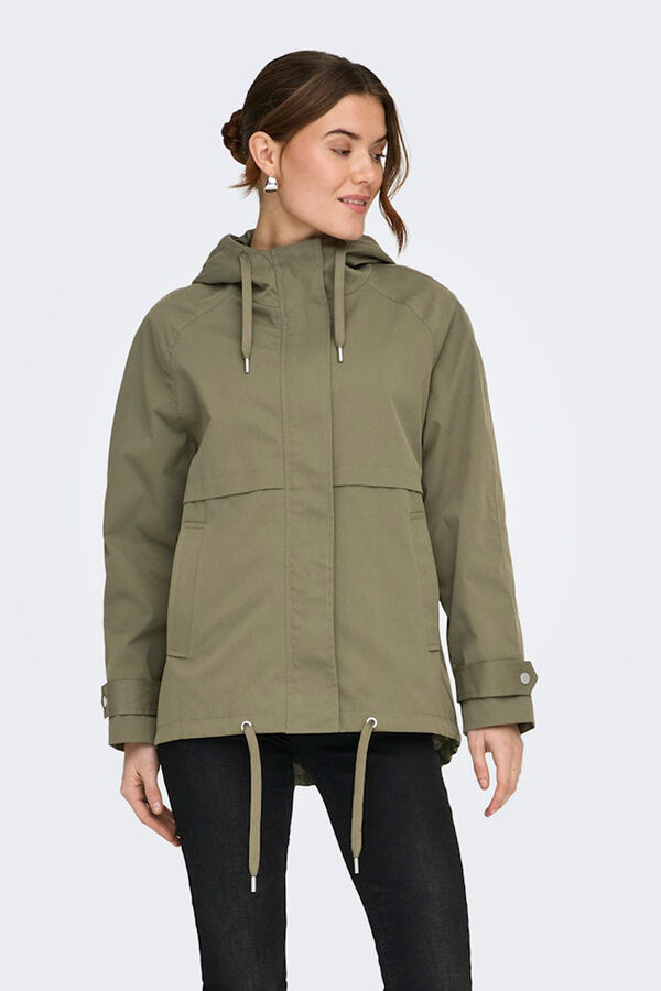 Only Chaqueta con capucha verde