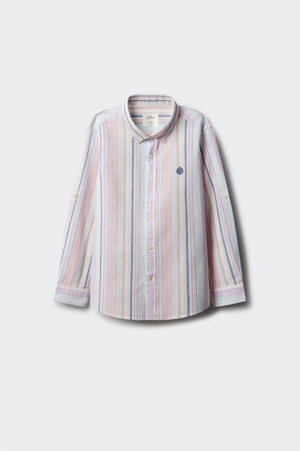 Springfield Kids Camisa manga larga rayas verde ni&ntilde;o marfil
