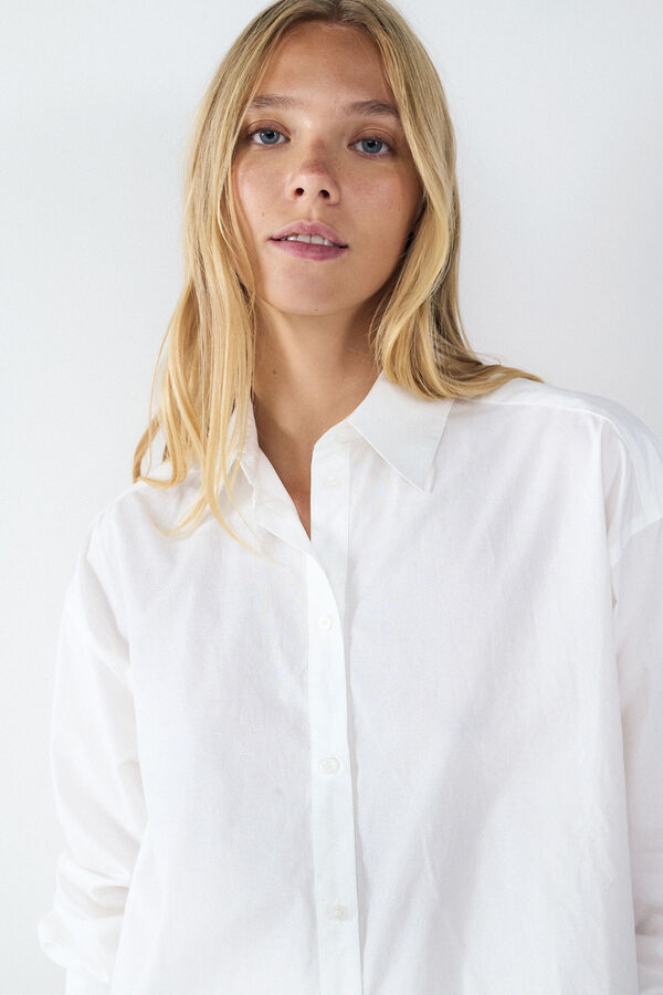 Balmohk Camisa b&aacute;sica popel&iacute;n blanco